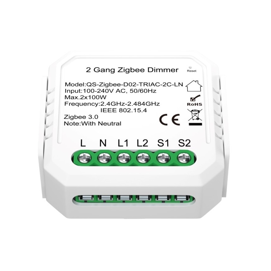 Immax NEO 07520L - Pametno prigušivo upravljanje V5 s 2 tipke Tuya