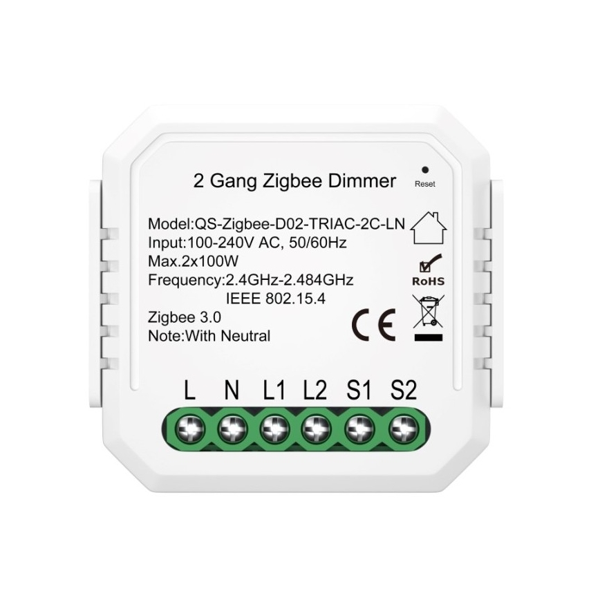 Immax NEO 07520L - Pametno prigušivo upravljanje V5 s 2 tipke Tuya