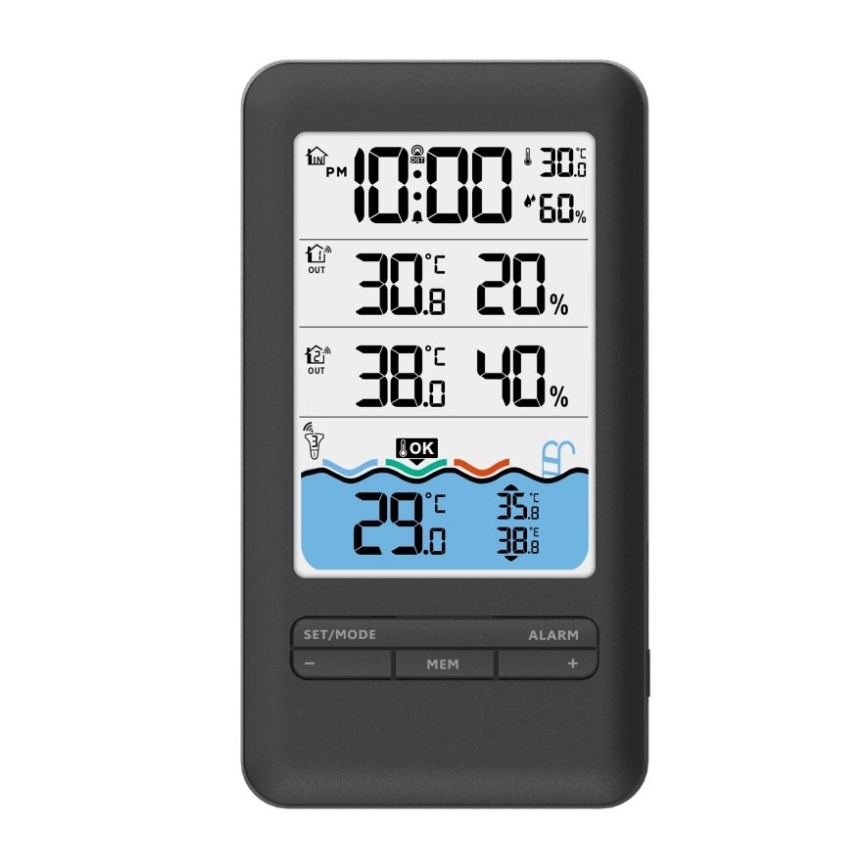 Immax NEO 07529L - Pametni senzor temperature za bazen +2x unutarnji senzor temperature i vlažnosti Wi-Fi Tuya