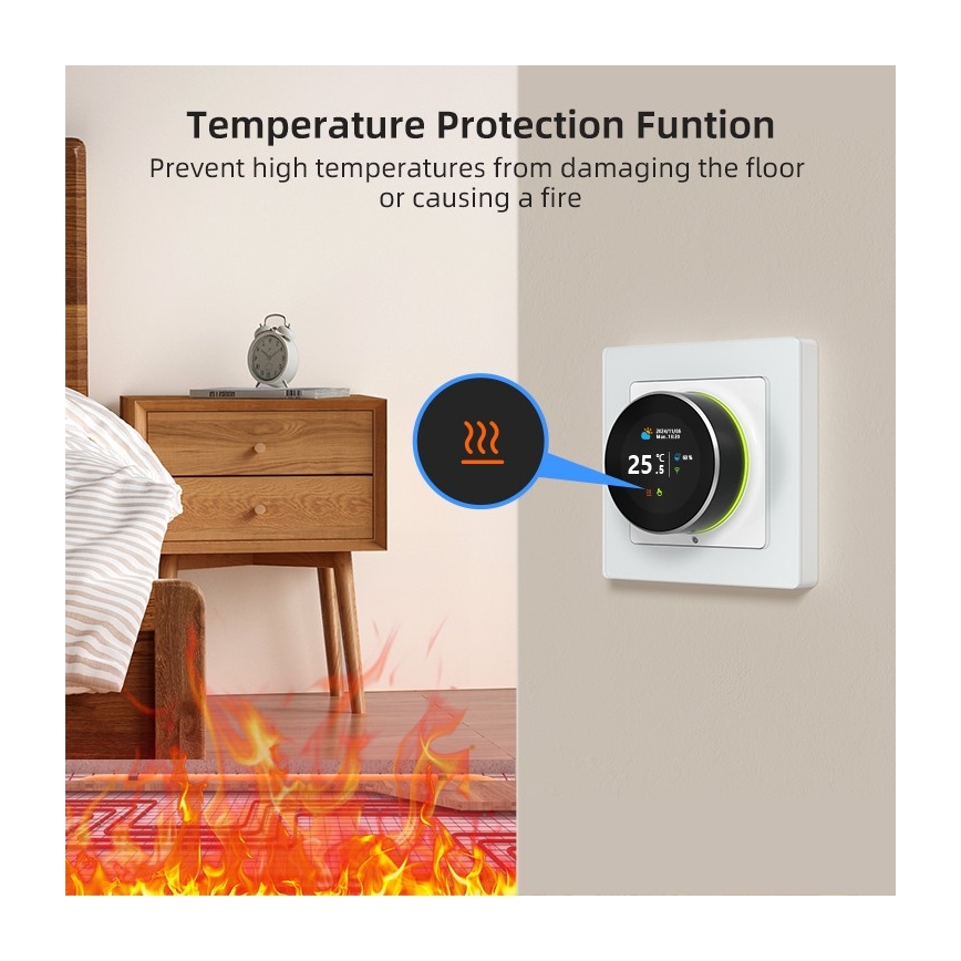 Immax NEO 07534L - Pametni termostat za podno grijanje 230V/3A, Wi‑Fi (Tuya)