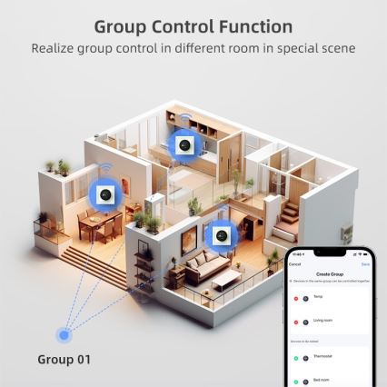 Immax NEO 07535L - Termostat za električno podno grijanje SMART 230V/16A Wi-Fi Tuya