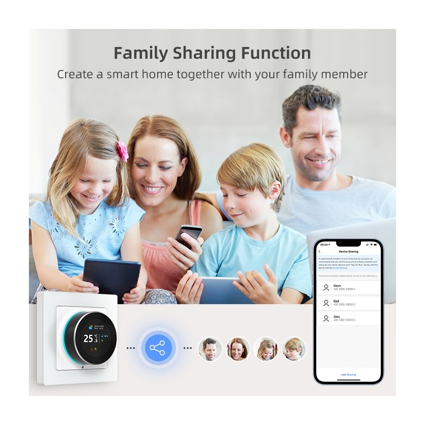 Immax NEO 07535L - Termostat za električno podno grijanje SMART 230V/16A Wi-Fi Tuya