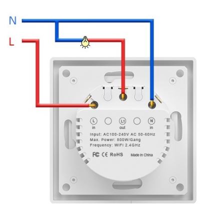 Immax NEO 07538L - SMART prekidač s jednim gumbom 230V Wi-Fi Tuya