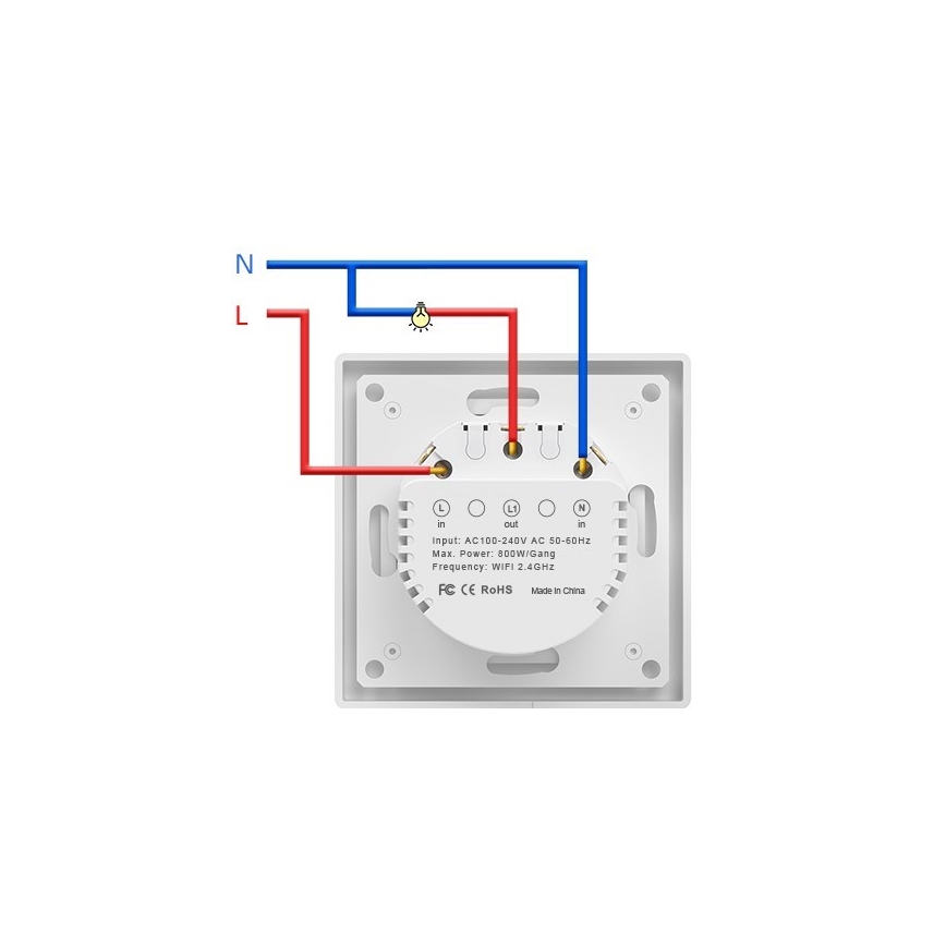 Immax NEO 07538L - SMART prekidač s jednim gumbom 230V Wi-Fi Tuya