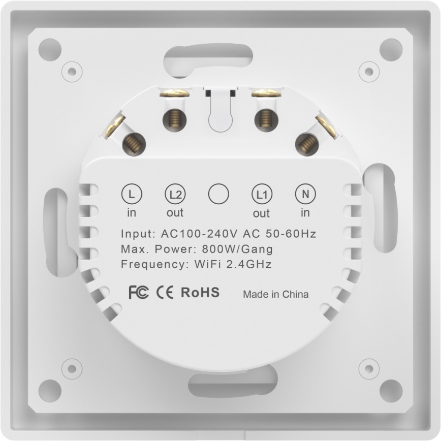 Immax NEO 07539L - Pametni prekidač s dvije tipke 230V Wi‑Fi Tuya