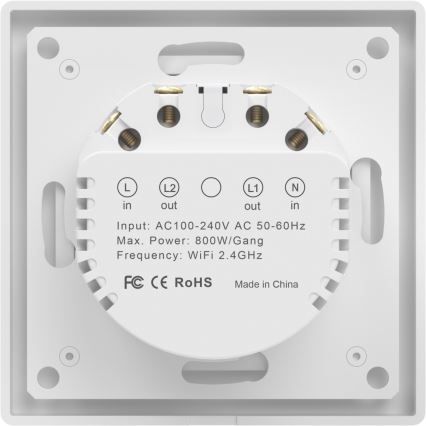 Immax NEO 07550L - Pametni prekidač s dvije tipke 230V Tuya