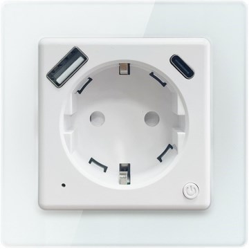 Immax NEO 07552L - Pametna utičnica F 16A/230V + 1x USB-A + 1x USB-C PD 20W Tuya
