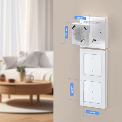 Immax NEO 07552L - Pametna utičnica F 16A/230V + 1x USB-A + 1x USB-C PD 20W Tuya