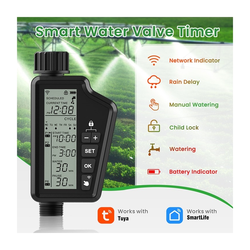 Immax NEO 07556L - Ventil za navodnjavanje 4x AA, IP65, Wi-Fi Tuya