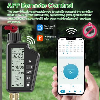 Immax NEO 07556L - Ventil za navodnjavanje 4x AA, IP65, Wi-Fi Tuya