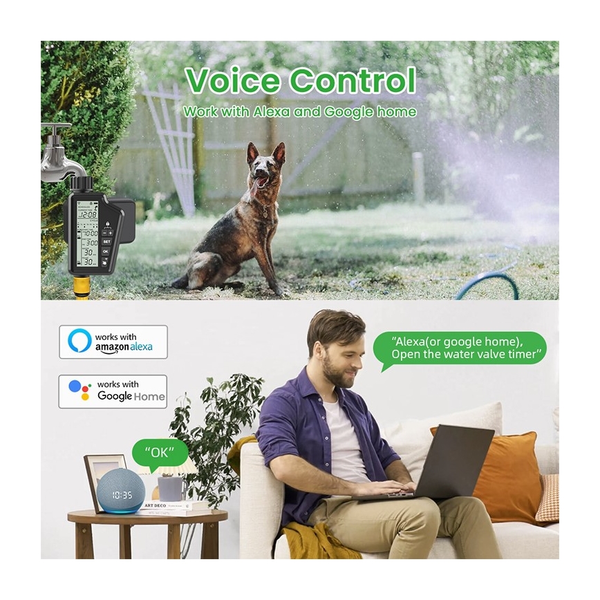 Immax NEO 07556L - Ventil za navodnjavanje 4x AA, IP65, Wi-Fi Tuya