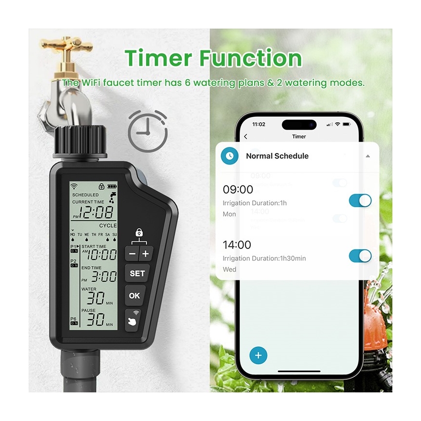 Immax NEO 07556L - Ventil za navodnjavanje 4x AA, IP65, Wi-Fi Tuya