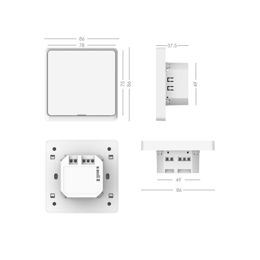 Immax NEO 07569L - Prekidač s 1 tipkom SMART 230V Wi-Fi Tuya