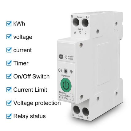 Immax NEO 07574L - Pametni osigurač 1-fazni 1-63A Wi-Fi Tuya