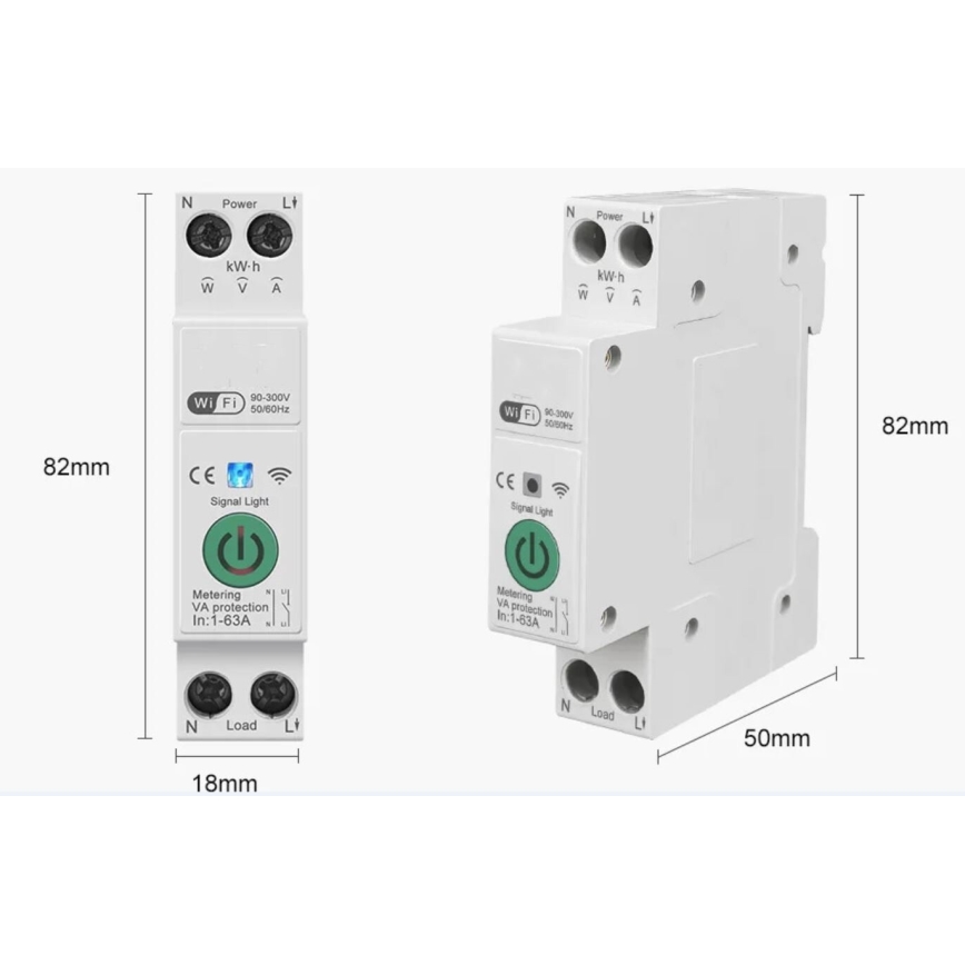Immax NEO 07574L - Pametni osigurač 1-fazni 1-63A Wi-Fi Tuya