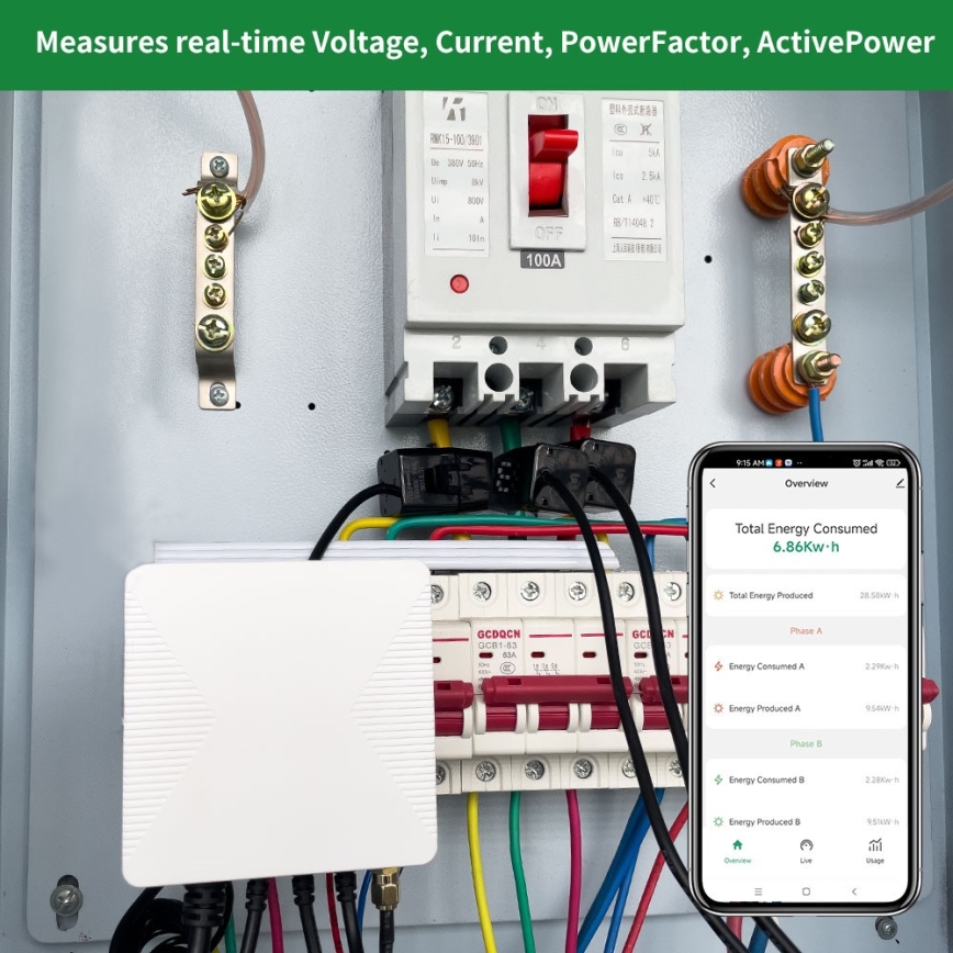 Immax NEO 07581L -Pametni trofazni mjerač potrošnje električne energije Wi-Fi Tuya