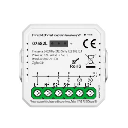 Immax Neo 07582L - Pametni dimer kontroler V9 s 2 tipke Tuya