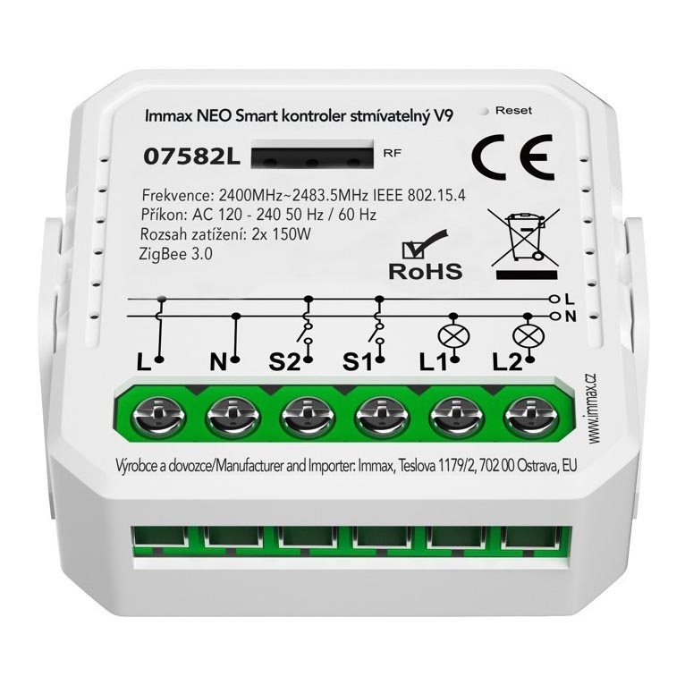 Immax Neo 07582L - Pametni dimer kontroler V9 s 2 tipke Tuya
