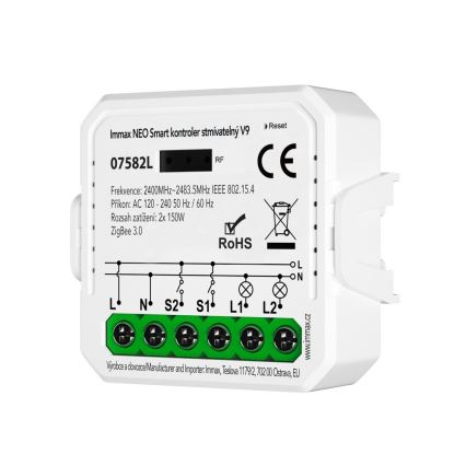 Immax Neo 07582L - Pametno prigušivo upravljanje V9 s 2 tipke Tuya
