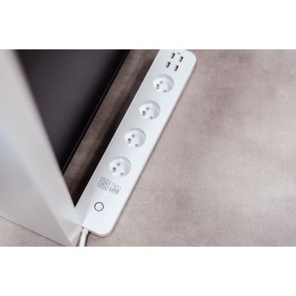 Immax NEO 07707L - Produžni kabel NEO LITE Smart 4AC + 4USB Wi-Fi Tuya 1,5m