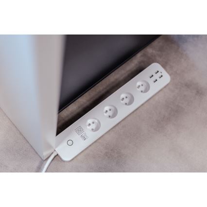 Immax NEO 07707L - Produžni kabel NEO LITE Smart 4AC + 4USB Wi-Fi Tuya 1,5m