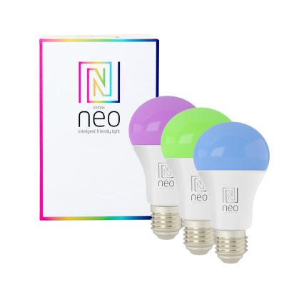 Immax NEO 07712CDO - SET 3x LED RGB+CCT Prigušiva žarulja E27/9W/230V Wi-Fi Tuya + daljinski upravljač