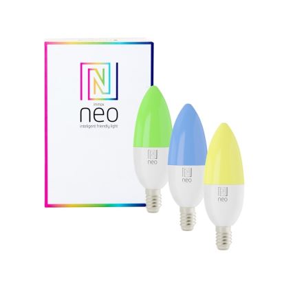 Immax NEO 07716CDO - SET 3x LED RGB+CCT Prigušiva žarulja E14/6W/230V Wi-Fi Tuya + daljinski upravljač