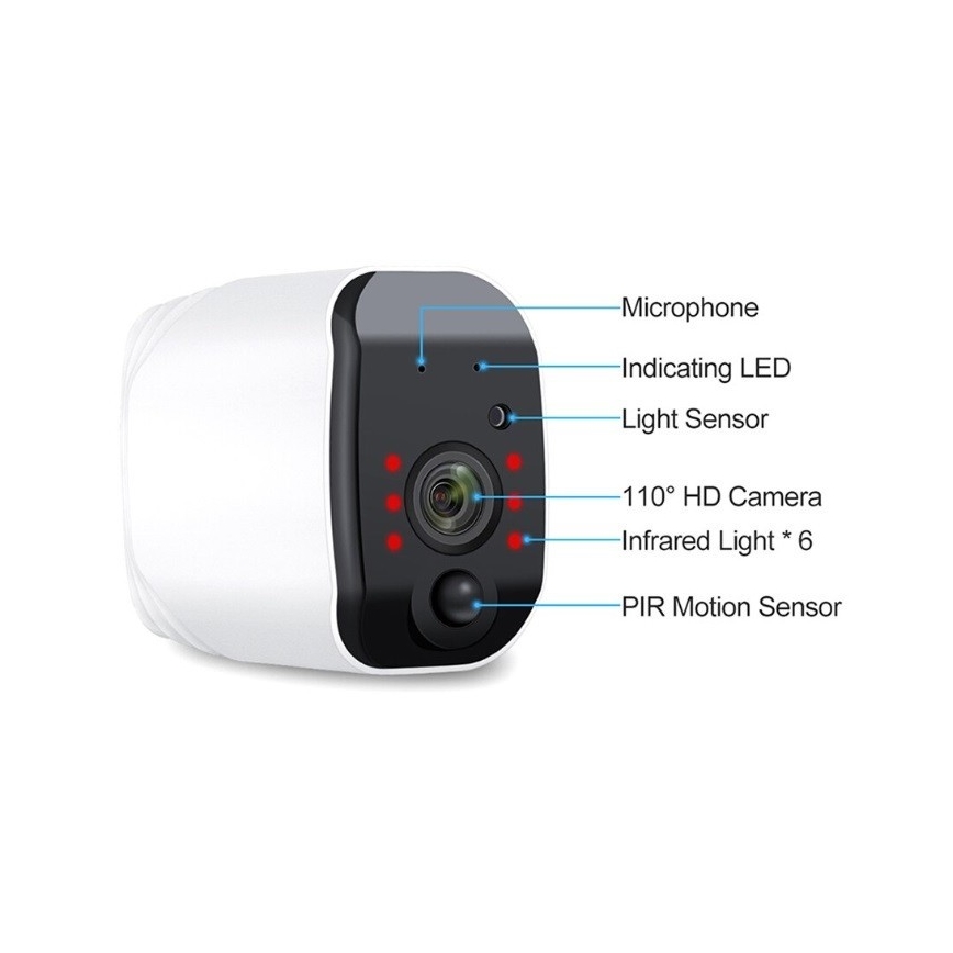 Immax NEO 07718L - Pametna vanjska sigurnosna kamera SMART 2x18650/3,7V IP65 Tuya