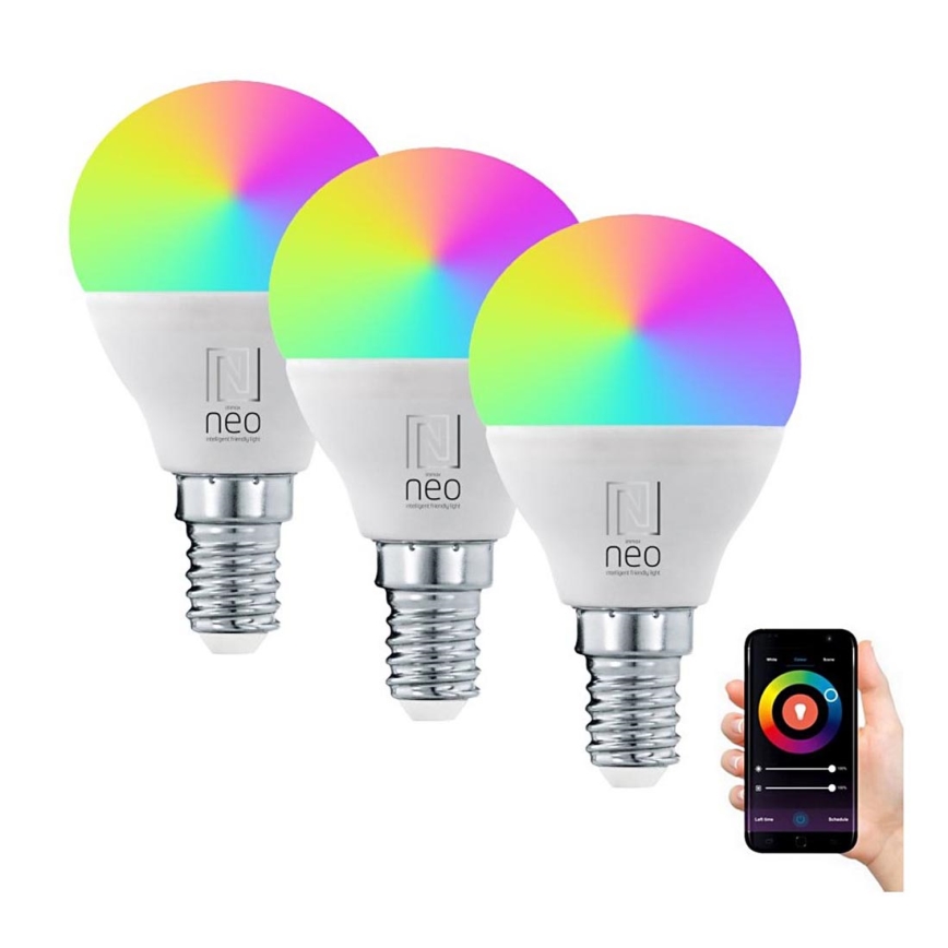 Immax NEO 07745C - SET 3x LED RGB+CCT Prigušiva žarulja E14/6W/230V 2700-6500K Wi-Fi Tuya