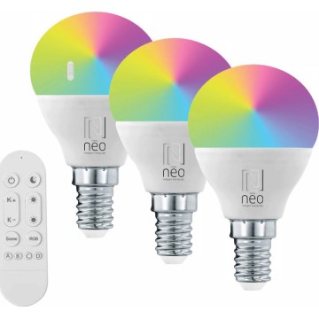 Immax NEO 07745CDO - SET 3x LED RGB+CCT prigušiva žarulja E14/6W/230V Wi-Fi + daljinski upravljač