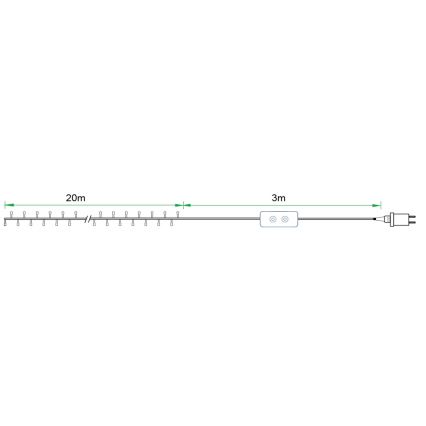 Immax NEO 07749L - LED Prigušivi vanjski lanac NEO LITE 200xLED/8 funkcija 23m 2700-6500K IP44 Wi-Fi Tuya