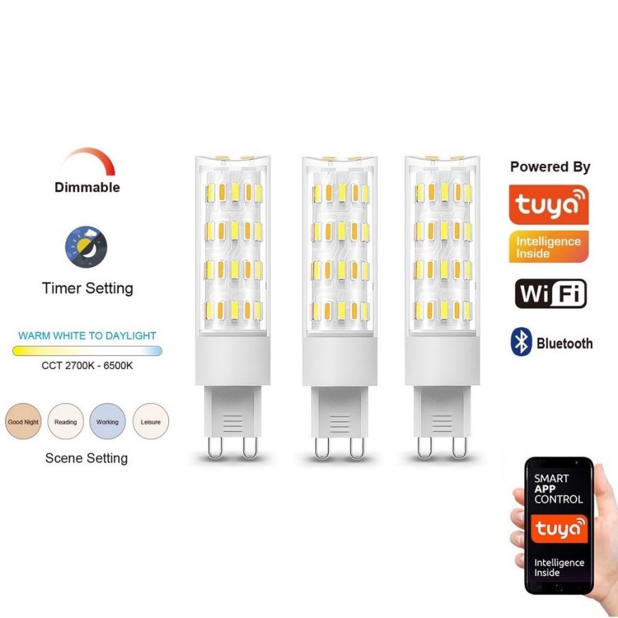 Immax NEO 07763C - SET 3x LED Prigušiva žarulja NEO LITE G9/4W/230V 2700-6500K Wi-Fi Tuya