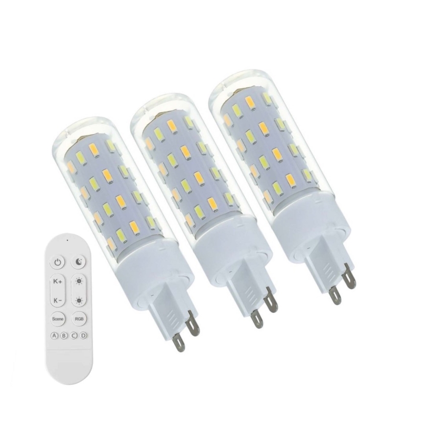 Immax NEO 07763CDO - Komplet od 3 LED CCT žarulje s mogućnošću prigušivanja G9/4W/230V Wi-Fi Tuya + daljinski upravljač