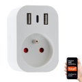 Immax NEO 07772L - Pametna produžna utičnica 16A/230V + 2xUSB+1xUSB C Wi-Fi Tuya