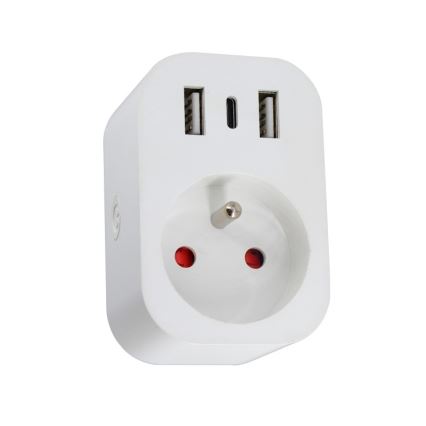 Immax NEO 07772L- Pametna razdjelna utičnica 16A/230V + 2xUSB+1xUSB C Wi-Fi Tuya