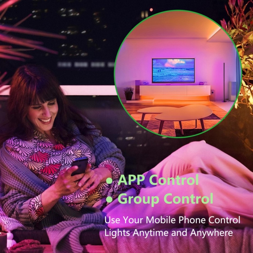 Immax NEO 07776L - LED RGB podesiva podna lampa AMBIENTE LED/12W/230V Wi-Fi Tuya + daljinski upravljač