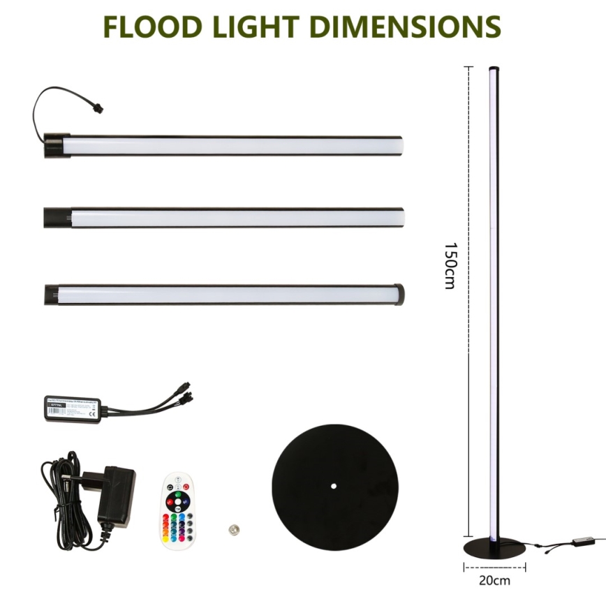 Immax NEO 07776L - LED RGB podesiva podna lampa AMBIENTE LED/12W/230V Wi-Fi Tuya + daljinski upravljač