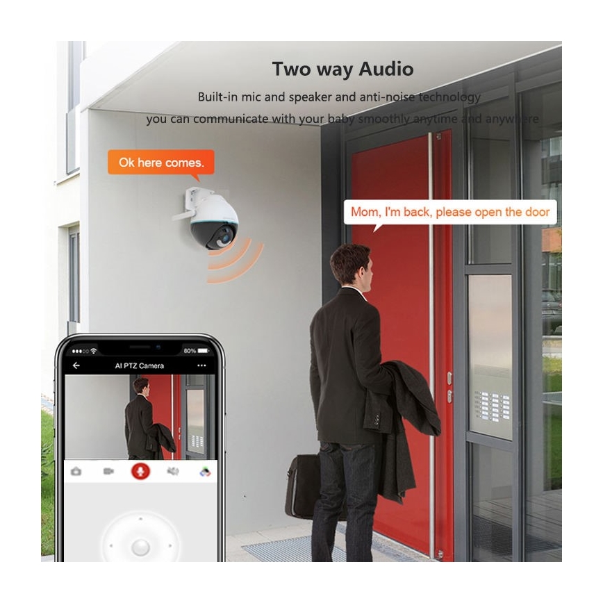 Immax NEO 07782L - Pametna vanjska kamera sa senzorom BALL 355° P/T 4MP IP65 Wi-Fi Tuya