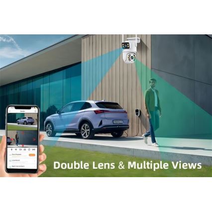 Immax NEO 07783L - Pametna vanjska kamera s DOUBLE senzorom 355° P/T 2x2MP IP65 Wi-Fi Tuya