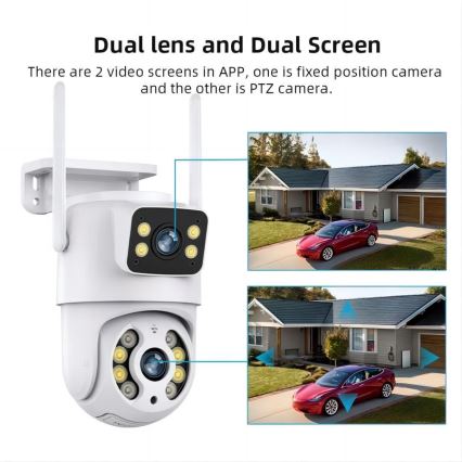 Immax NEO 07783L - Pametna vanjska kamera s DOUBLE senzorom 355° P/T 2x2MP IP65 Wi-Fi Tuya