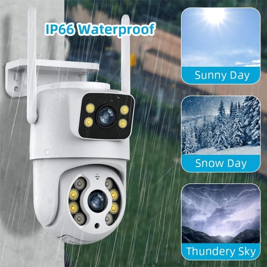 Immax NEO 07783L - Pametna vanjska kamera s DOUBLE senzorom 355° P/T 2x2MP IP65 Wi-Fi Tuya
