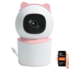 Immax NEO 07789L - Pametna kamera sa senzorom 355° 50° P/T 4MP Wi-Fi Tuya ružičasta