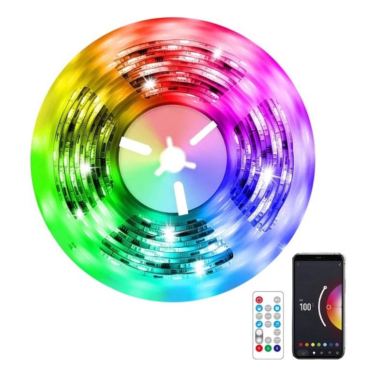 Immax NEO 07791L - LED RGB Prigušiva traka NEO LITE LED/18W/230V 5m IP65 MUSIC Wi-FI Tuya + daljinski upravljač
