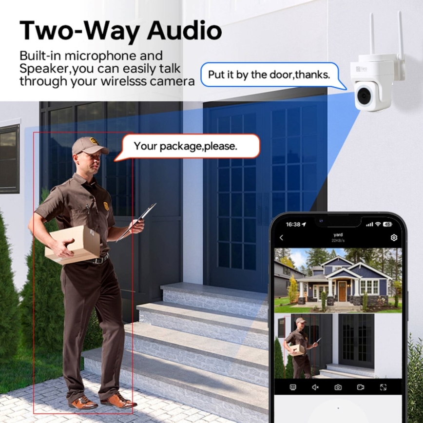 Immax NEO 07793L - Pametna vanjska kamera sa senzorom CUBE 4MP 5V IP65 Wi-Fi Tuya