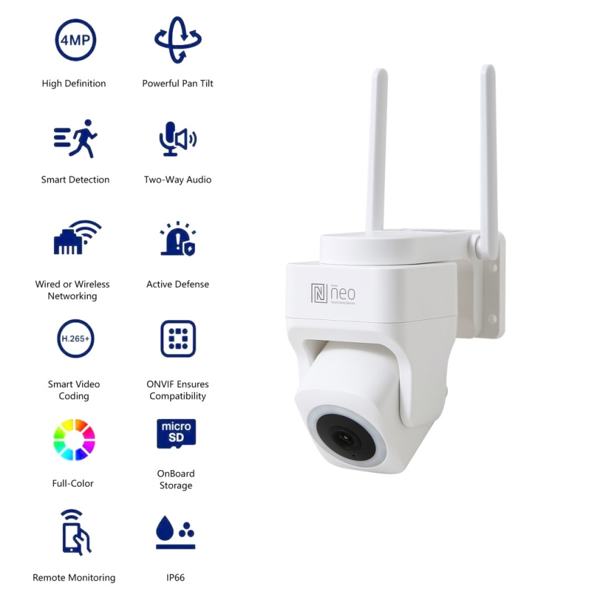 Immax NEO 07793L - Pametna vanjska kamera sa senzorom CUBE 4MP 5V IP65 Wi-Fi Tuya