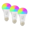 Immax NEO 07794CDO - Komplet 3x LED RGB+CCT prigušivačkih žarulja E27/14W/230V 2700K-6500K Tuya Wi-Fi + daljinski upravljač
