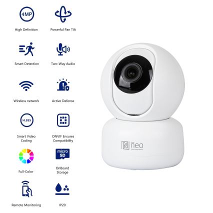 Immax NEO 07795L - Pametna unutarnja kamera sa senzorom 4MP 5V Wi-Fi Tuya