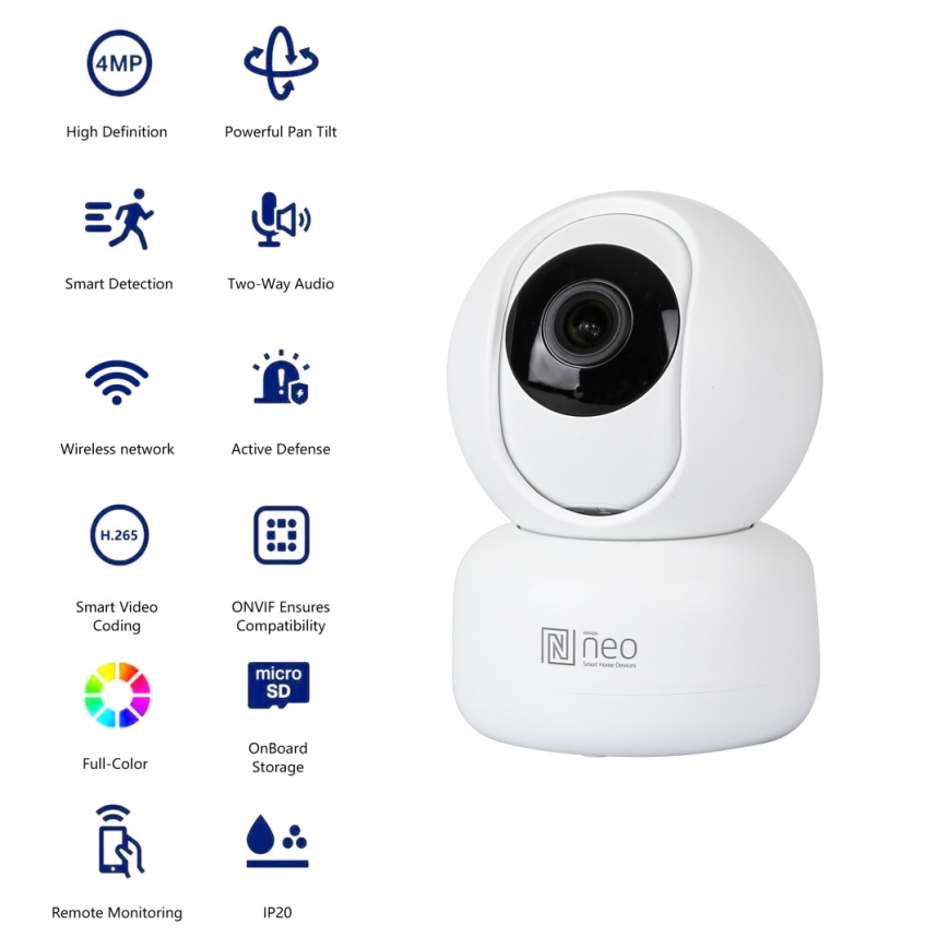 Immax NEO 07795L - Pametna unutarnja kamera sa senzorom 4MP 5V Wi-Fi Tuya