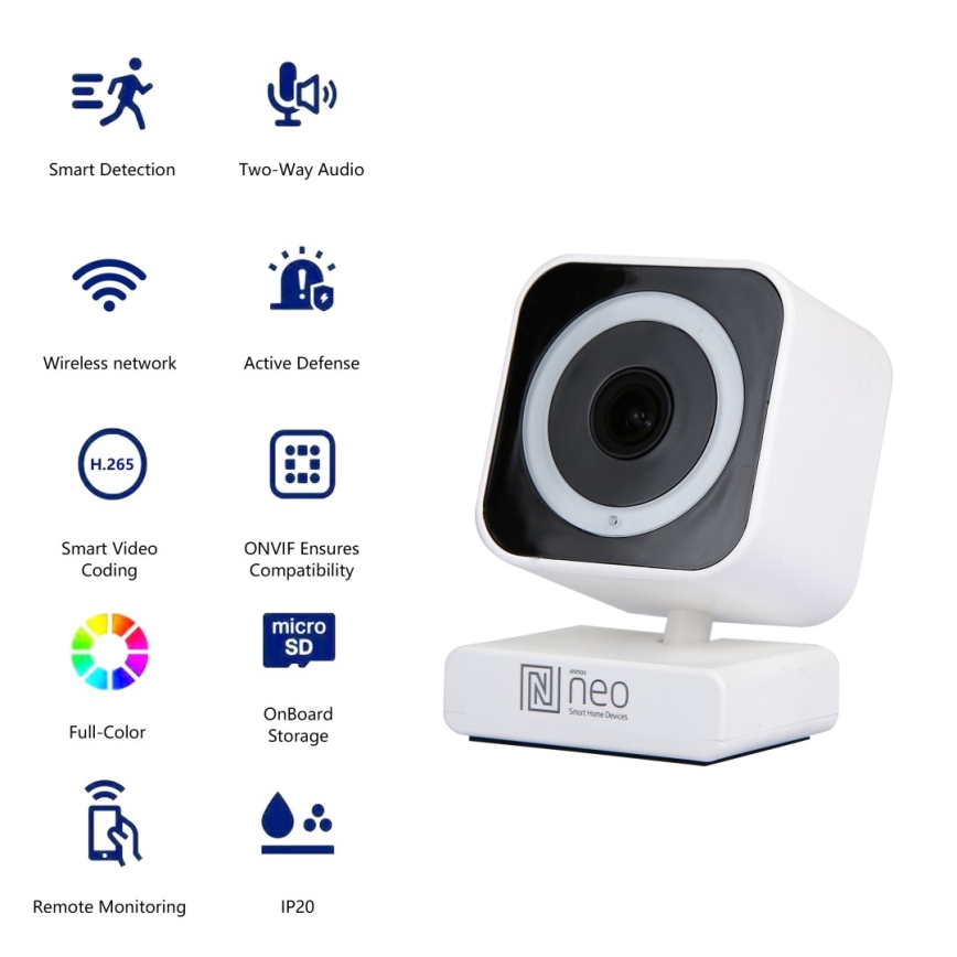 Immax NEO 07796L-Pametna unutarnja kamera sa senzorom LITTLE CUBE 3MP 5V Wi-Fi Tuya