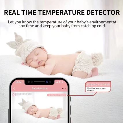 Immax NEO 07797L - Pametni punjivi monitor za bebe 5V Wi-Fi Tuya plava